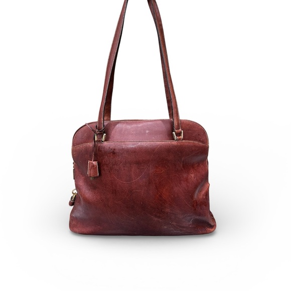 Salvatore Ferragamo Handbags - Vintage Salvatore Ferragamo Brown Leather Shoulder Tote with Lock & Key